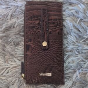 Brahmin Rich Brown Crocodile Embossed Wallet